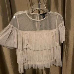 Cream ruffle top